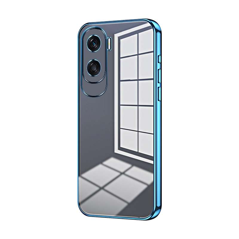 For Honor X50i / 90 Lite Transparent Plating Fine Hole Phone Case(Purple)