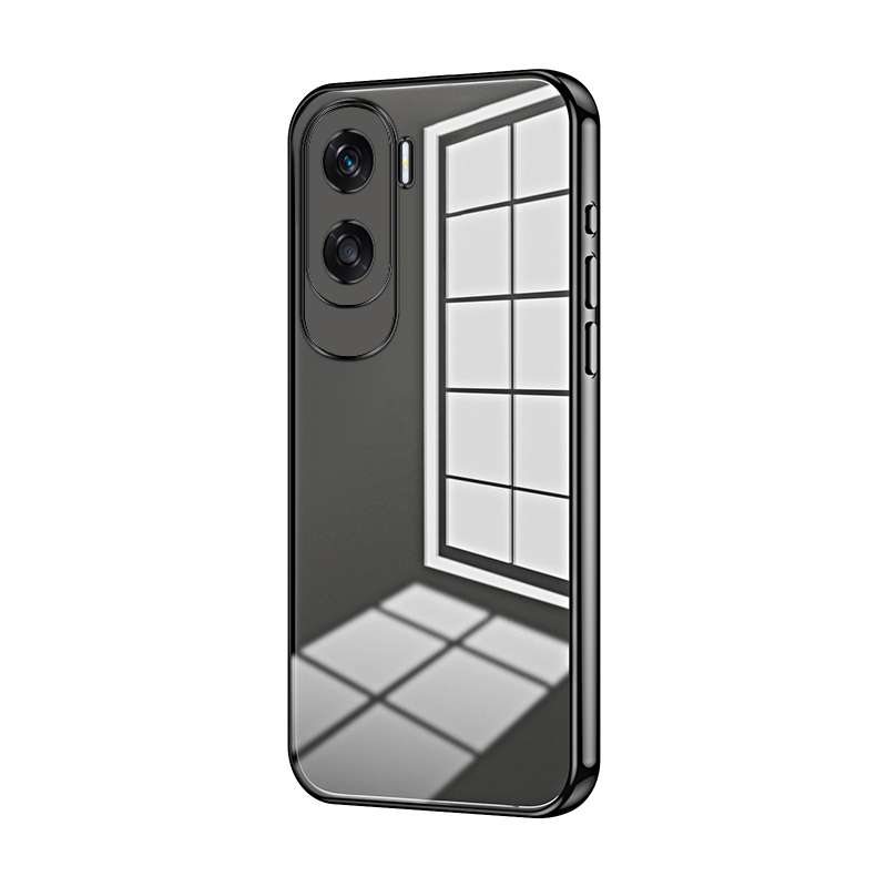 For Honor X50i / 90 Lite Transparent Plating Fine Hole Phone Case(Purple)