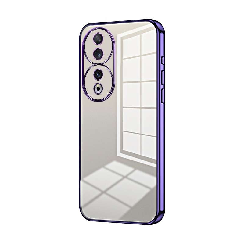 For Honor 90 Transparent Plating Fine Hole Phone Case(Silver)