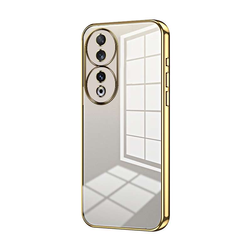 For Honor 90 Transparent Plating Fine Hole Phone Case(Silver)