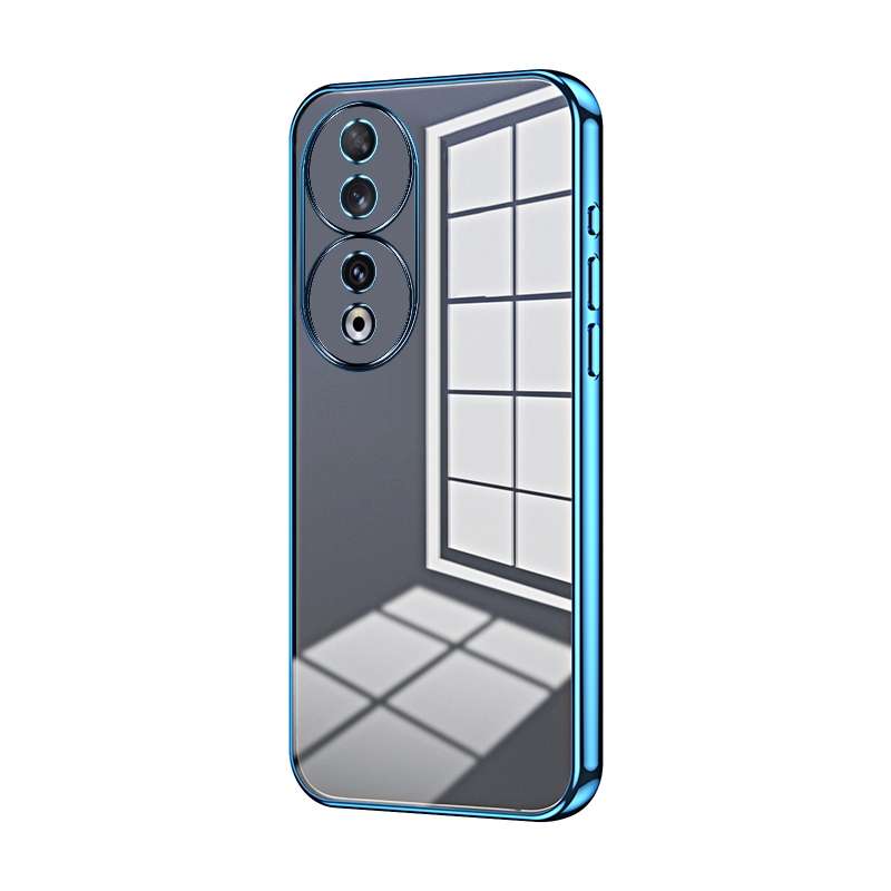 For Honor 90 Transparent Plating Fine Hole Phone Case(Silver)