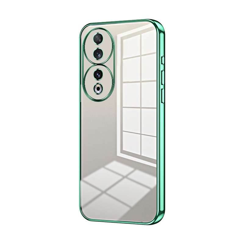 For Honor 90 Transparent Plating Fine Hole Phone Case(Silver)