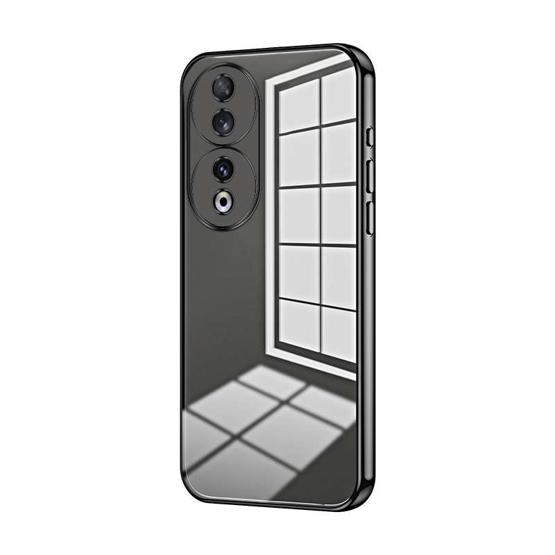 For Honor 90 Transparent Plating Fine Hole Phone Case(Silver)