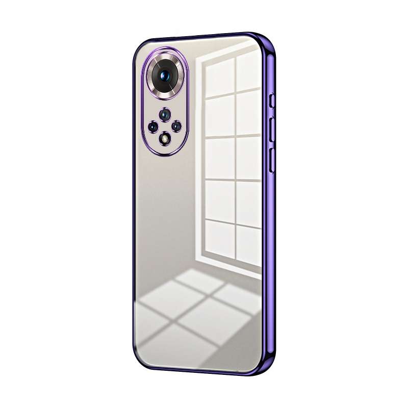 For Honor 50 / Huawei nova 9 Transparent Plating Fine Hole Phone Case(Black)