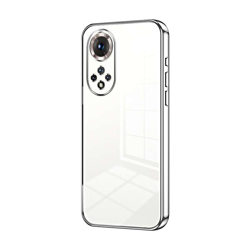 For Honor 50 / Huawei nova 9 Transparent Plating Fine Hole Phone Case(Black)