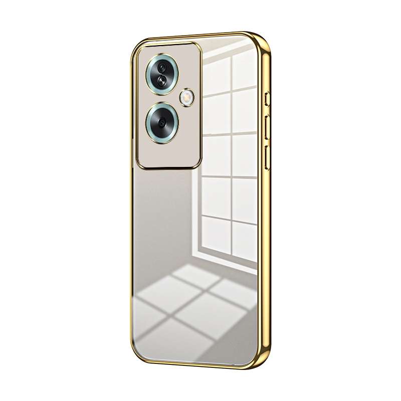 For OPPO A79 5G / A2 Transparent Plating Fine Hole Phone Case(Purple)