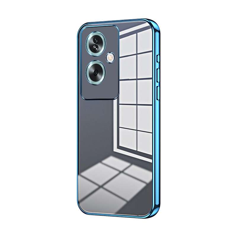 For OPPO A79 5G / A2 Transparent Plating Fine Hole Phone Case(Purple)