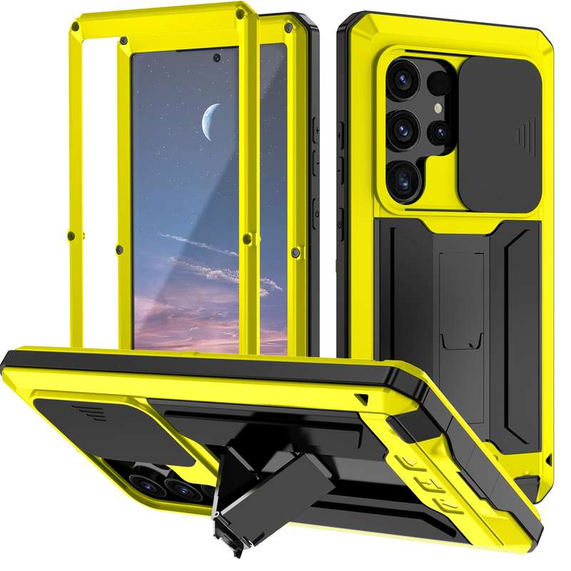 For Samsung Galaxy S24 Ultra 5G R-JUST Sliding Camera Life Waterproof Holder Phone Case(Black)