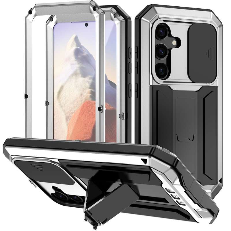 For Samsung Galaxy S24 5G R-JUST Sliding Camera Life Waterproof Holder Phone Case(Black)