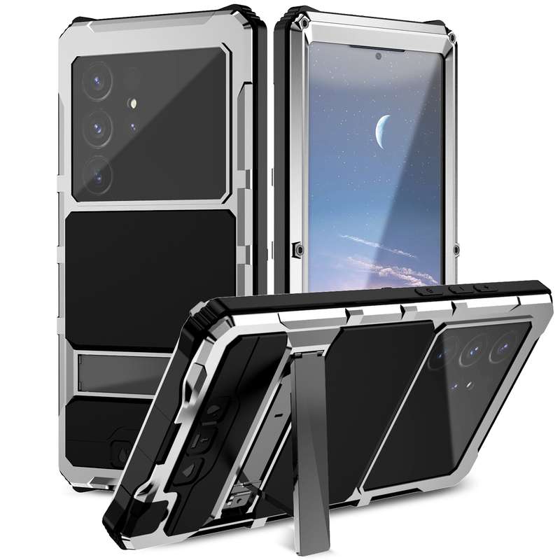 For Samsung Galaxy S24 Ultra 5G R-JUST Life Waterproof Dustproof Shockproof Holder Phone Case(Silver