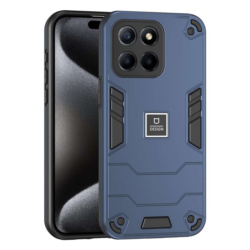 For Honor X6 2 in 1 Shockproof Phone Case(Black)