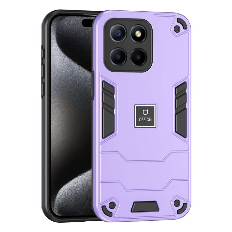 For Honor X6 2 in 1 Shockproof Phone Case(Black)