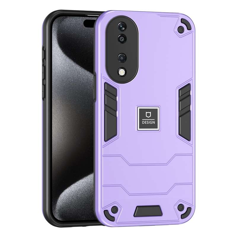 For Honor X7b 2 in 1 Shockproof Phone Case(Black)