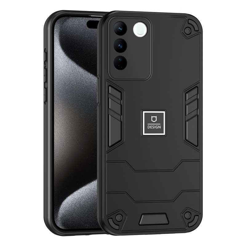 For vivo V27 2 in 1 Shockproof Phone Case(Purple)