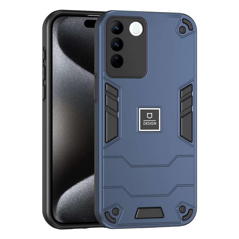 For vivo V27 2 in 1 Shockproof Phone Case(Purple)