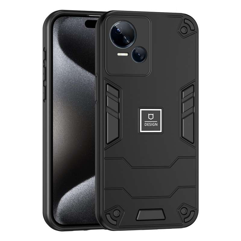For Tecno Spark 10 5G 2 in 1 Shockproof Phone Case(Black)