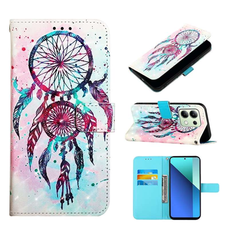 For Xiaomi Redmi Note 13 4G Global 3D Painting Horizontal Flip Leather Phone Case(Color Drop Wi