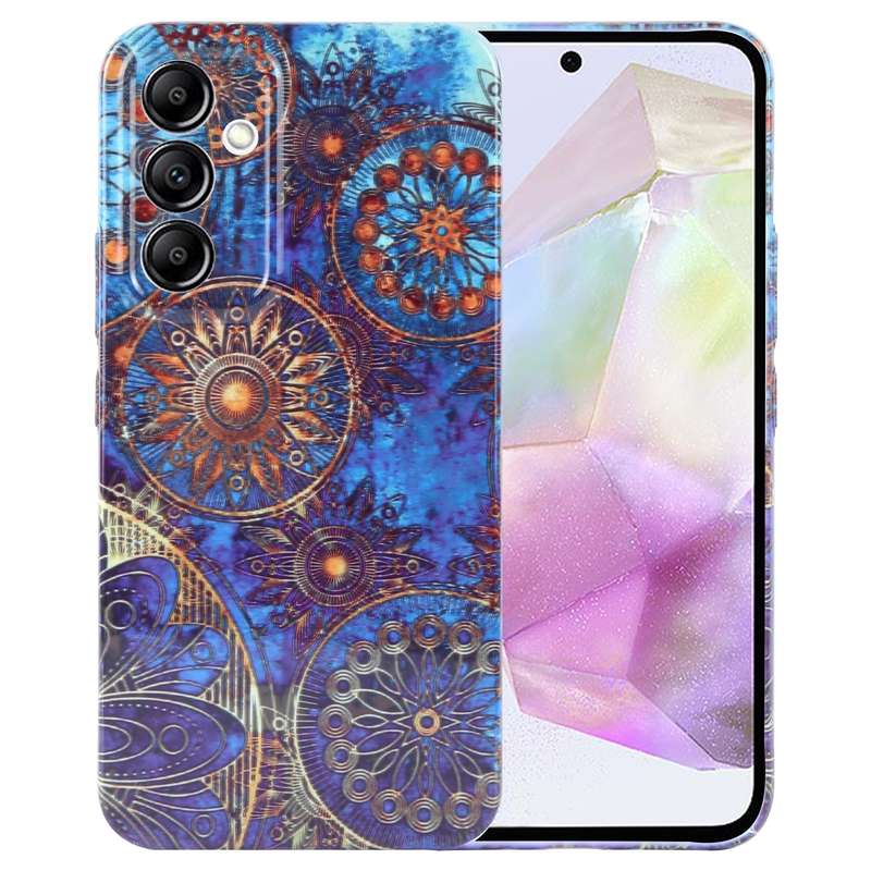 For Samsung Galaxy A35 5G Painted Pattern Precise Hole PC Phone Case(Abstract Flower)