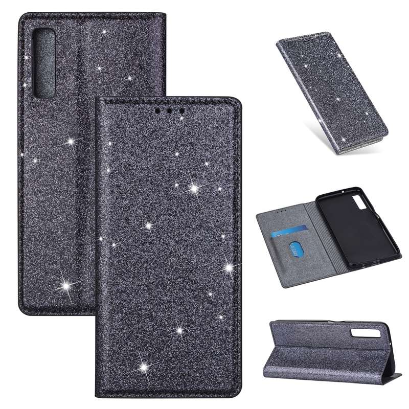 For Samsung Galaxy A7 (2018) / A750 Ultrathin Glitter Magnetic Horizontal Flip Leather Case with Hol