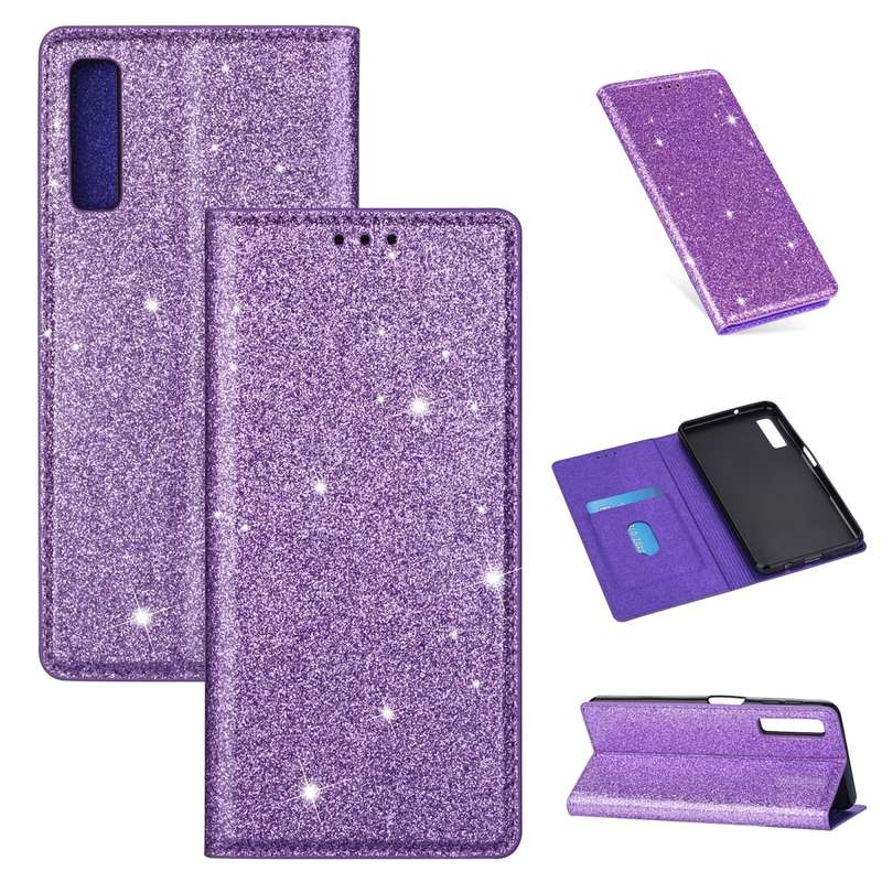 For Samsung Galaxy A7 (2018) / A750 Ultrathin Glitter Magnetic Horizontal Flip Leather Case with Hol
