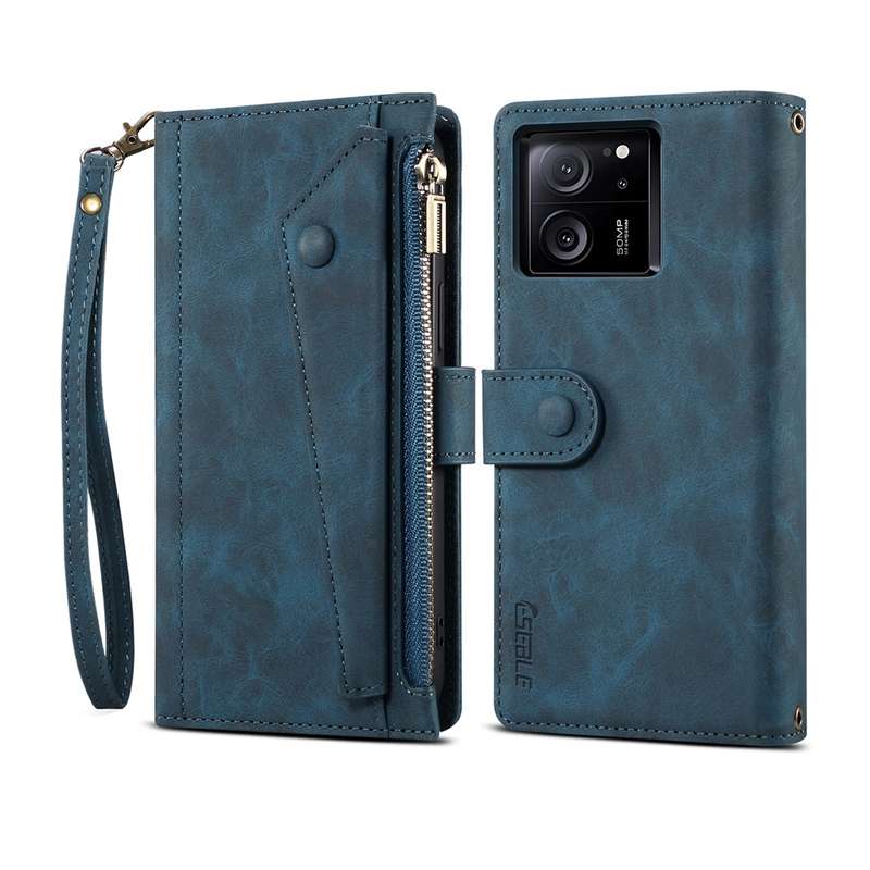 For Xiaomi 13T / 13T Pro / Redmi K60 Ultra ESEBLE Retro Frosted RFID Leather Phone Case(Dark Gr