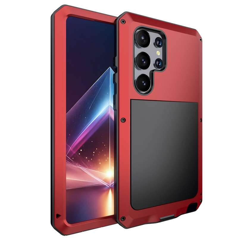 For Samsung Galaxy S24 Ultra 5G Shockproof Life Waterproof Silicone + Zinc Alloy Phone Case(Red
