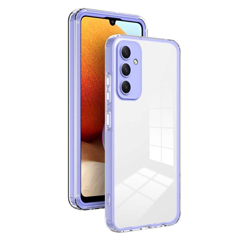 For Samsung Galaxy A35 3 in 1 Clear TPU Color PC Frame Phone Case(White)