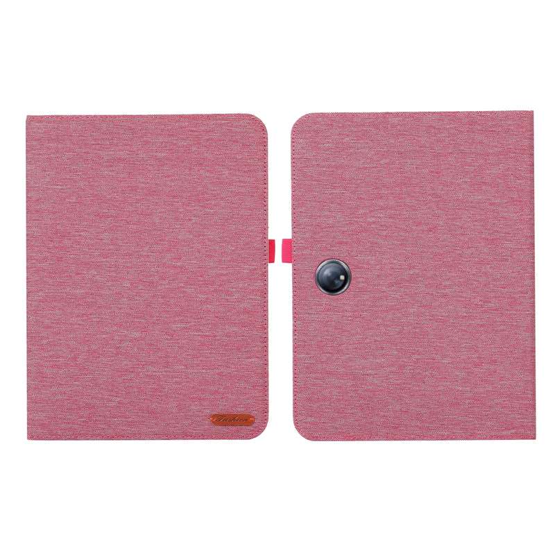 For OPPO Pad Neo 11.4 Fabric Leather Tablet Case(Pink)