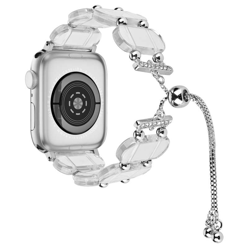 For Apple Watch Series 4 40mm Resin Retractable Chain Watch Band(Transparent)