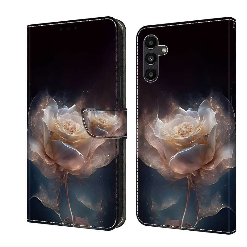 For Samsung Galaxy S23+ 5G Crystal Painted Leather Phone case(Peony)