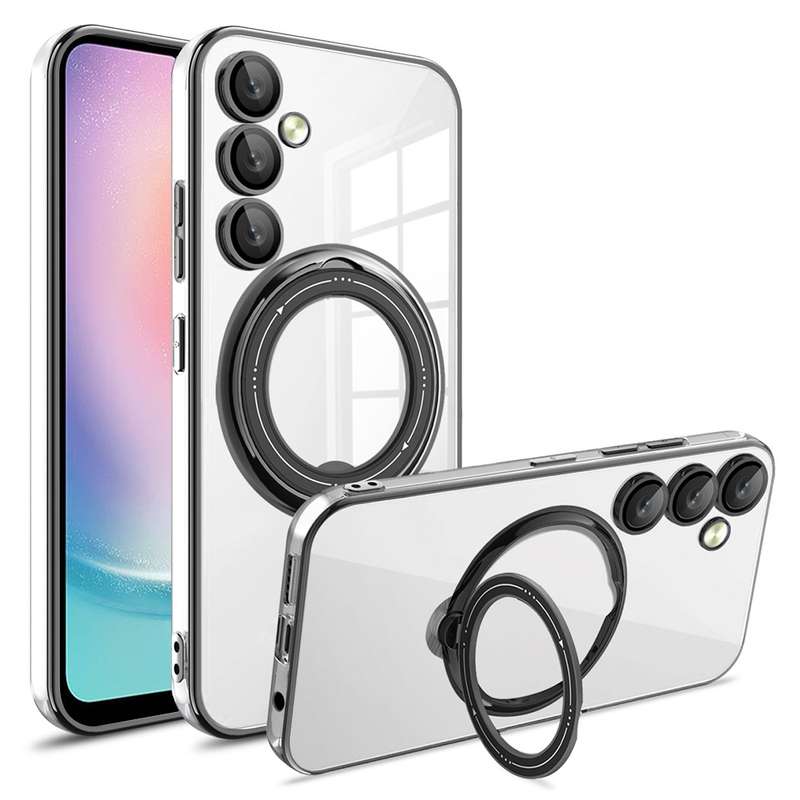 For Samsung Galaxy A24 4G / A25 Electroplating MagSafe 360 Degree Rotation Holder Shockproof Ph