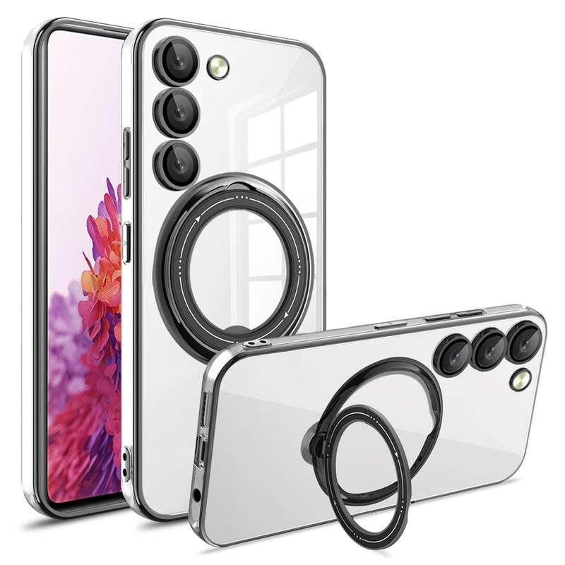 For Samsung Galaxy S20 FE Electroplating MagSafe 360 Degree Rotation Holder Shockproof Phone Ca