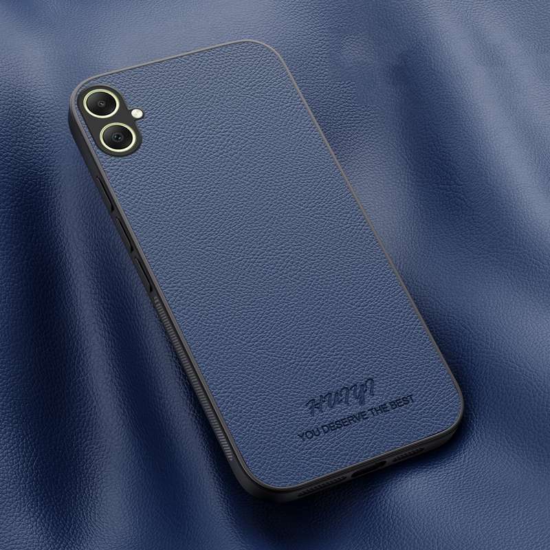 For Samsung Galaxy A05 HUIYI Leather MagSafe Magnetic Phone Case(Blue)