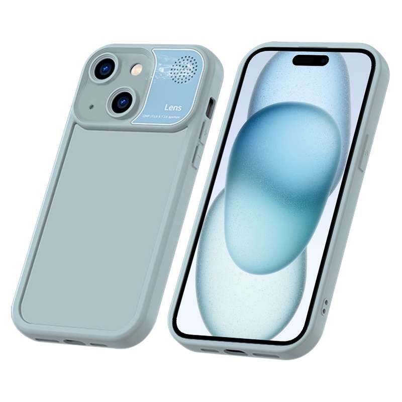 For iPhone 15 Aromatherapy Liquid Silicone Phone Case(Light Cyan)
