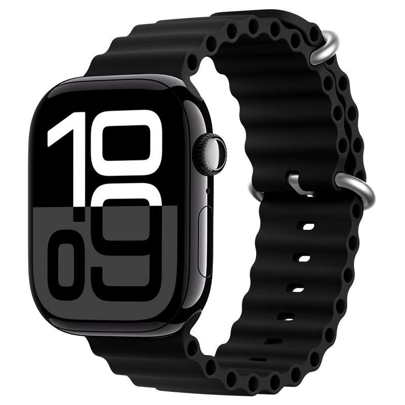 For Apple Watch Series 10 42mm ZGA Ocean Silicone Watch Band(White)