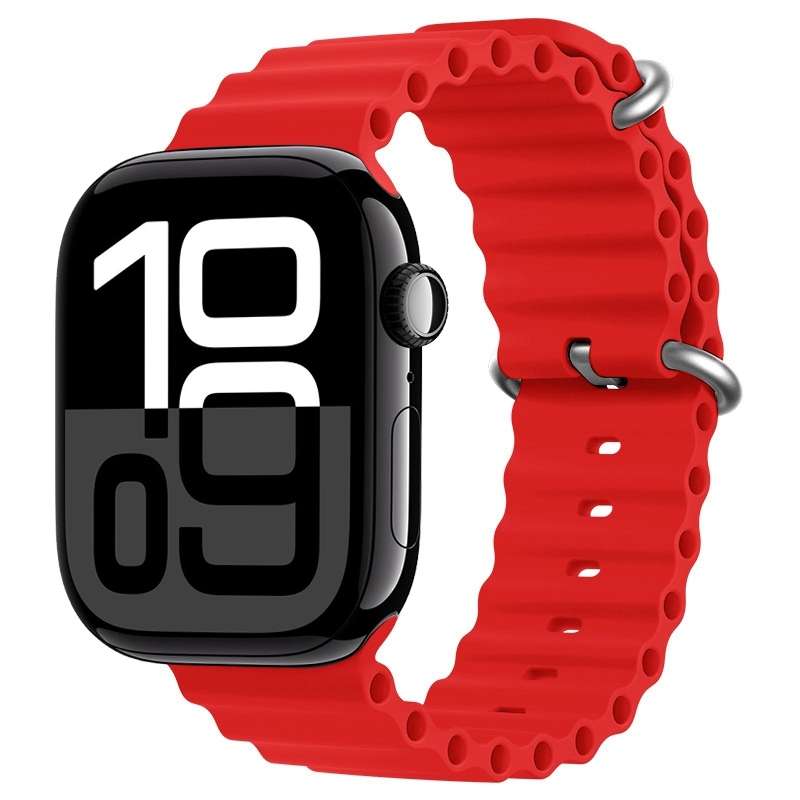 For Apple Watch Series 10 42mm ZGA Ocean Silicone Watch Band(White)