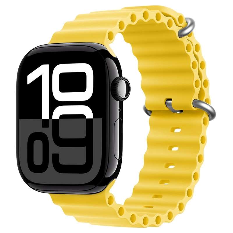 For Apple Watch Series 10 42mm ZGA Ocean Silicone Watch Band(White)
