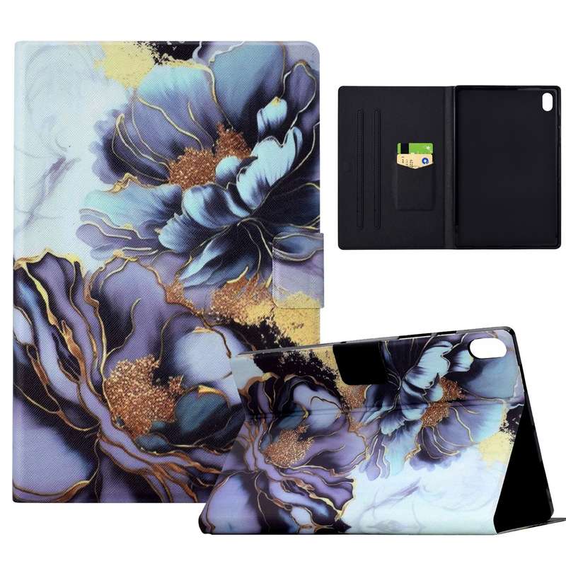 For iPad 10th Gen 10.9 2022 Voltage Painted Smart Leather Tablet Case(Peony)