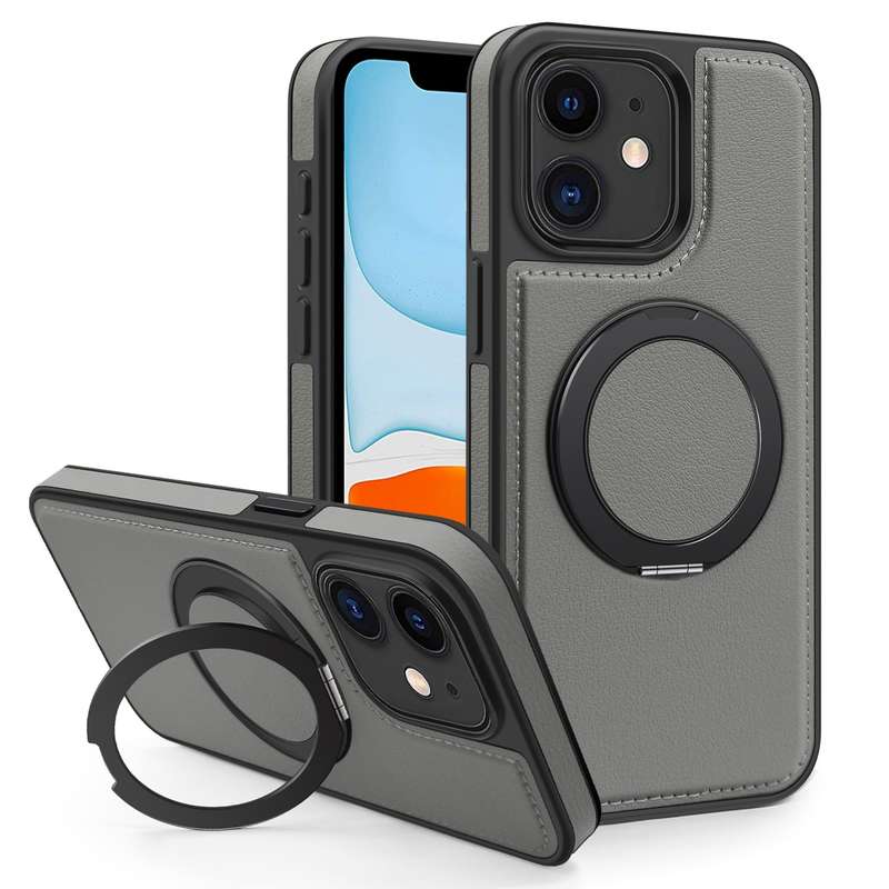 For iPhone 11 Yashi 360 Degree Rotating MagSafe Bracket Phone Case(Grey)