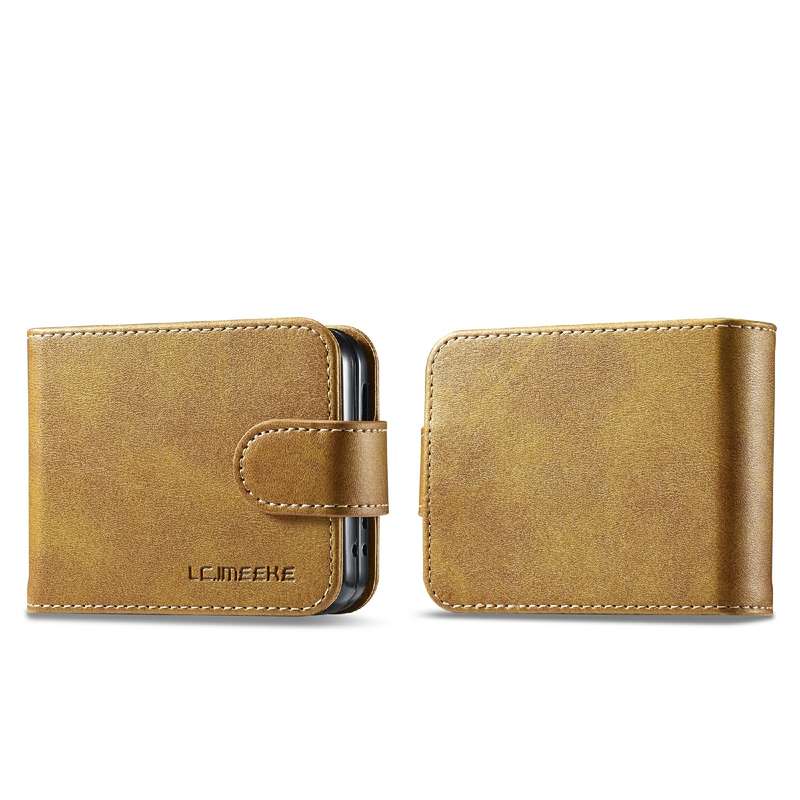 For Samsung Galaxy Z Flip6 5G LC.IMEEKE Calf Texture Leather Phone Case(Brown)