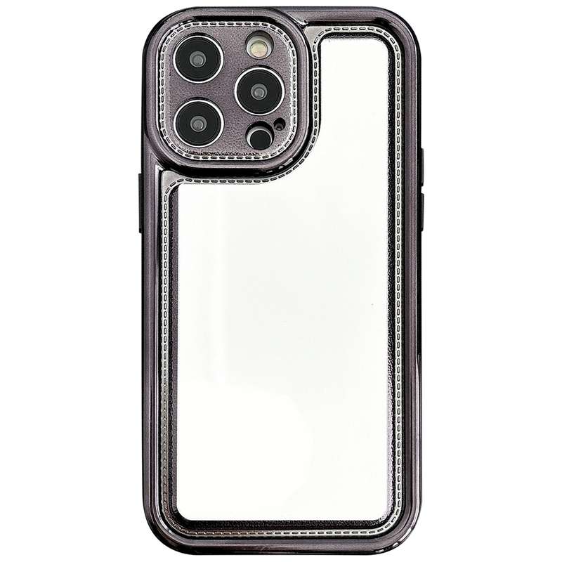 For iPhone 14 Pro Electroplating Mirror TPU Phone Case(Black)