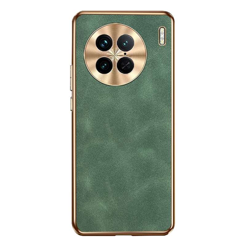 For vivo X90 Pro Electroplating Lambskin Leather Phone Case(Green)
