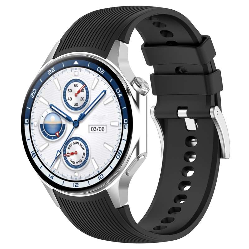 For OPPO Watch X / OnePlus Watch 2 Vertical Texture Silicone Watch Band(Black)