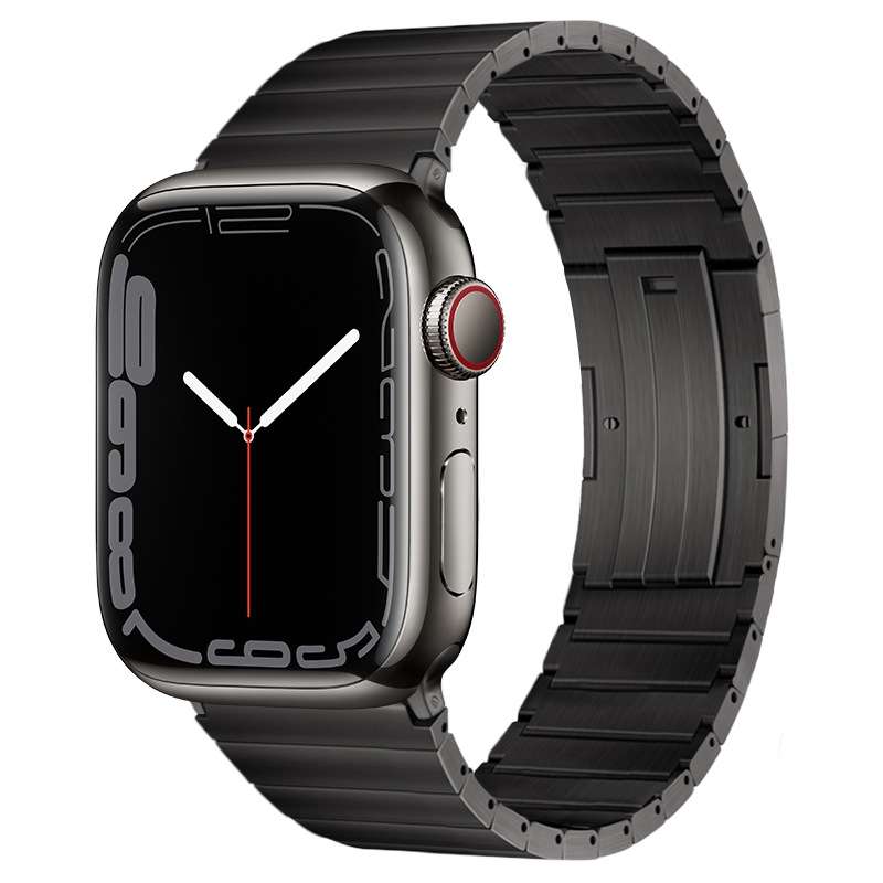 For Apple Watch Series 3 38mm PG60 Single Bead Bamboo Joint Titanium Metal Watch Band(Graphite