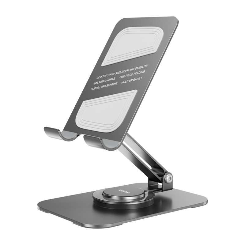 ROCK Desktop Rotating Metal Mobile Phone Holder(Grey)