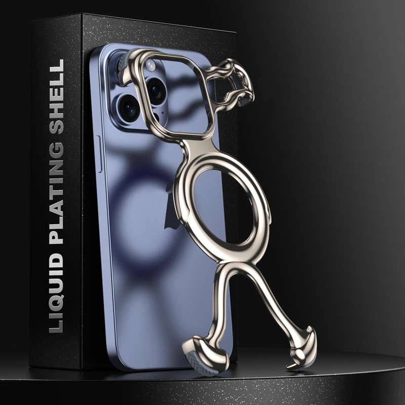 For iPhone 13 Pro Liquid Plating PC Hollow MagSafe Phone Case(Titanium Grey)