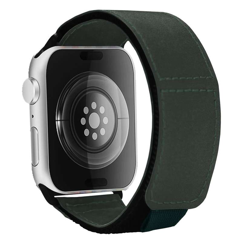 For Apple Watch SE 2023 40mm Loop Woven Nylon Watch Band(Fir Green)