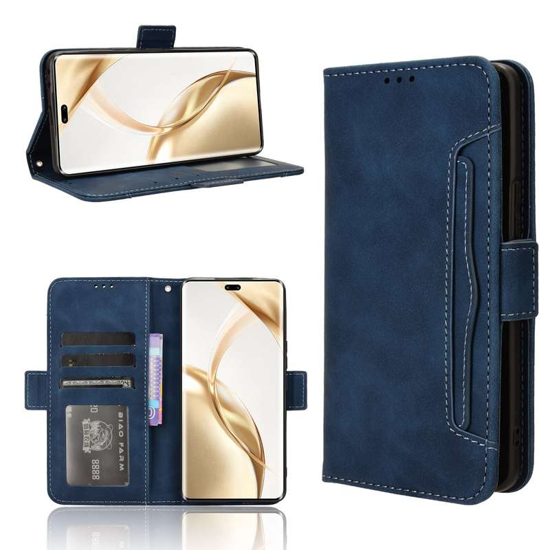 For Honor 200 Pro 5G Skin Feel Calf Texture Card Slots Leather Phone Case(Blue)