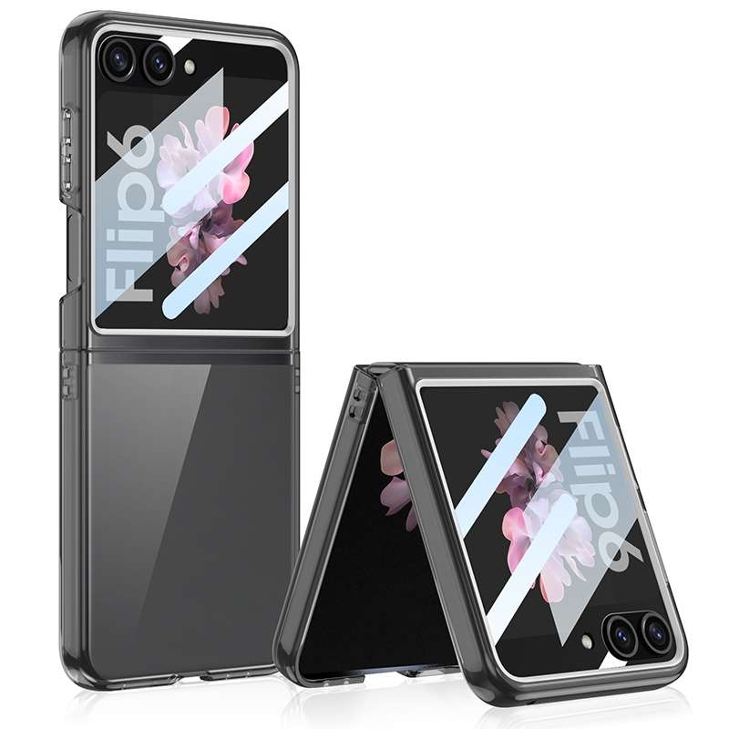 For Samsung Galaxy Z Flip6 GKK Integrated Ultra-thin Large Window PC Phone Case(Black)