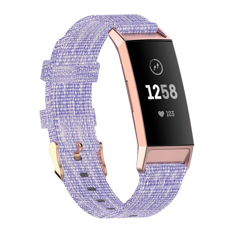 For Fitbit Charge 4 / Charge 3 / Charge3 SE Braided Nylon Watch Band Plastic Head, Size: Free Size(P